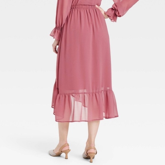 A New Day ruffle midi skirt in rose pink, size medium, new! - Picture 9 of 10